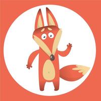 Cartoon red fox character, illustration, isolated on white background vector