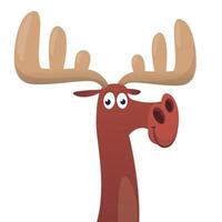 Funny cartoon moose character. moose illustration isolated. vector