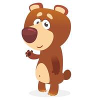 Funny cartoon bear standing illustration vector
