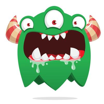 Angry cartoon monster. illustration isolated