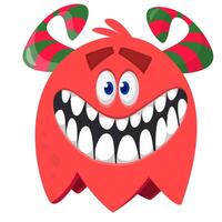 Funny cartoon monster character. Illustration of cute and happy alien. Halloween design isolated vector