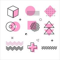 Memphis Geometric Element Design Collection vector