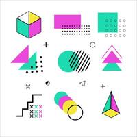 Memphis Geometric Element Design Collection vector