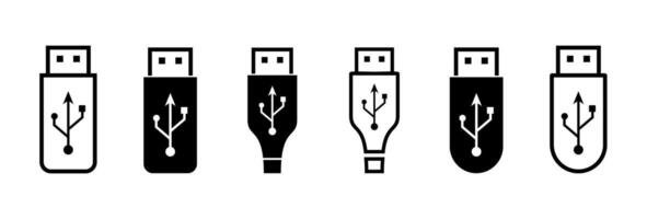 USB Pendrive Icon Set. Data Transfer Computer Usb Drive Symbol. Illustration vector