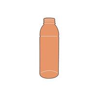500ml Plastic water bottle no cap outline filled icon, illustration vector