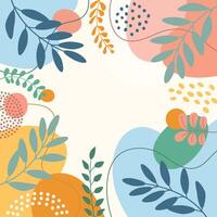 Abstract art tropical leaves background. Colorful poster background. vector