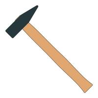 hammer color illustration, white background vector