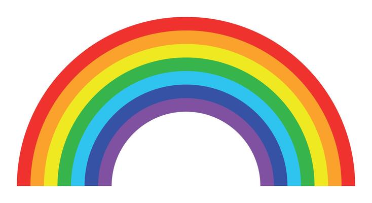 Rainbow, color simple illustration isolated on white background