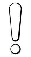 exclamation mark, black and white simple illustration of exclamation point symbol, isolated on white background vector