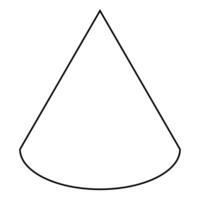 Cone shape, black and white illustration isolated on white background vector