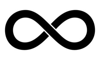 Infinity symbol - black and white illustration of lazy eight mathematical symbol, isolated on white background vector
