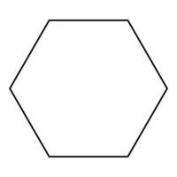 Hexagon shape symbol, black and white silhouette illustration isolated on white background vector