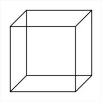 Cube shape, black and white illustration isolated on white background vector