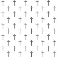 cross - Christian crosses on white background pattern, black and white seamless repeatable texture vector