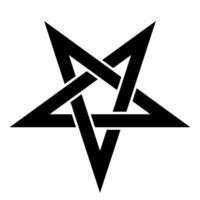 Pentagram - illustration of simple five-pointed star, isolated on white background vector