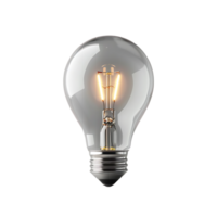 3D Render of a Glowing Light Bulb png