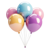 3D Render of Balloons, Colorful Balloons, Bunch of Balloons, Festive Balloons, Party Balloons, 3D Illustration, 3D Rendering png