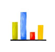 Set of growth graph hand drawn icons. Crtoon Business chart. Fin vector