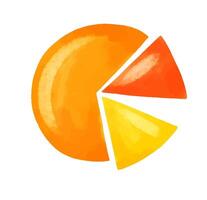 Segment infographic. Pie chart hand drawn elements. Circle secti vector