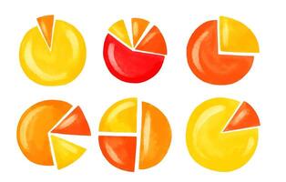 Segment infographic. Pie chart hand drawn elements. Circle secti vector