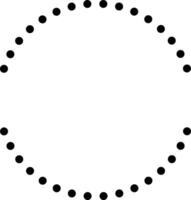 Split Black Dotted Circle Border. Geometric Graphic Shape. Symmetrical Circle Frame with Minimalist Style. illustration vector