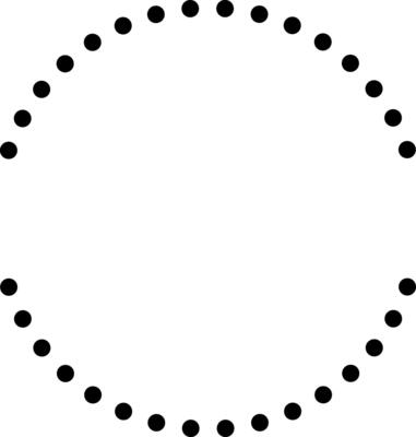 Split Black Dotted Circle Border. Geometric Graphic Shape. Symmetrical Circle Frame with Minimalist Style. illustration