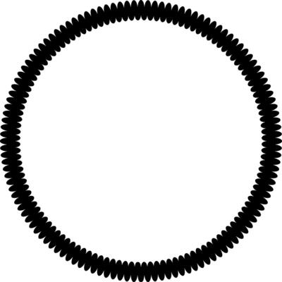 Abstract Black Bold Circle. Geometric Monochrome Border. Minimalist Outline Design. illustration