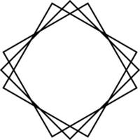 Hexagonal Star Frame with Symmetrical Lines in Black and White. Modern and Minimalist Design. illustration vector