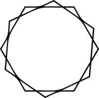 Symmetrical Geometry in Minimalistic Design. Futuristic Hexagon Border Overlay. Black and White Circle with Triangles. . illustration vector