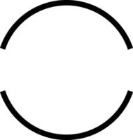 Geometric Split Circle Frame. Black Round Border. Outline Element for Logos, Cards, and Decorations. Simple Graphic Design. illustration vector