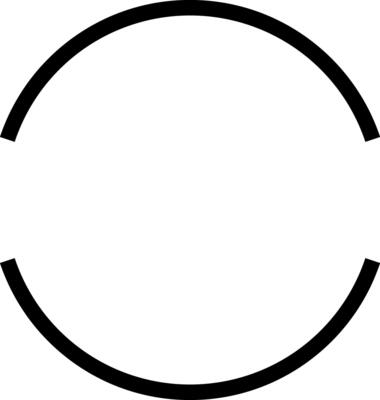 Geometric Split Circle Frame. Black Round Border. Outline Element for Logos, Cards, and Decorations. Simple Graphic Design. illustration