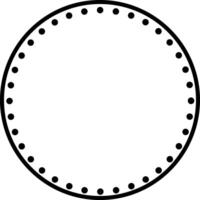 Abstract Circle Frame with Dotted Edge Inside. Geometric Symmetry and Minimalist Design. Black Circle Outline Element. illustration vector