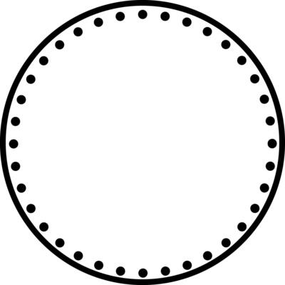 Abstract Circle Frame with Dotted Edge Inside. Geometric Symmetry and Minimalist Design. Black Circle Outline Element. illustration