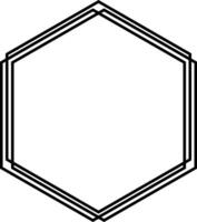 Black Hexagon Frame. Hexagonal Border Overlay. Symmetrical Geometry in Modern Minimalistic Design. Futuristic Polygon Template. illustration vector
