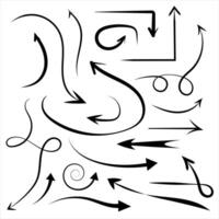Set arrow icons, Collection different types of arrows sign. Black arrows fully editable vector
