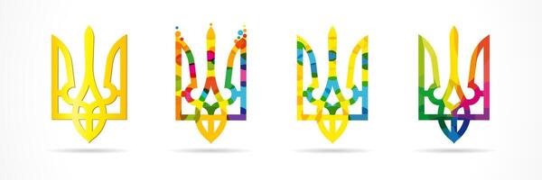 Set of Ukrainian colorful emblems, creative design. vector