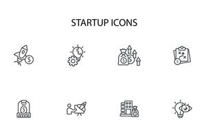 Startup icon set..Editable stroke.linear style sign for use web design,logo.Symbol illustration. vector