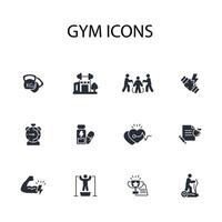 Gym and fitness icon set..Editable stroke.linear style sign for use web design,logo.Symbol illustration. vector