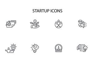 Startup icon set..Editable stroke.linear style sign for use web design,logo.Symbol illustration. vector