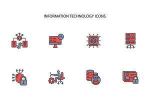 Information Technology icon set..Editable stroke.linear style sign for use web design,logo.Symbol illustration. vector