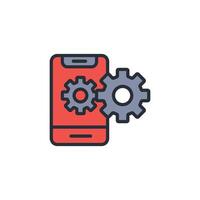 mobile application icon. .Editable stroke.linear style sign for use web design,logo.Symbol illustration. vector