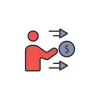 Contribution icon. .Editable stroke.linear style sign for use web design,logo.Symbol illustration. vector