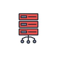 Server icon. .Editable stroke.linear style sign for use web design,logo.Symbol illustration. vector