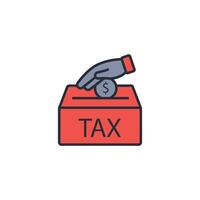 taxation icon. .Editable stroke.linear style sign for use web design,logo.Symbol illustration. vector
