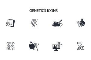 Genetics icon set..Editable stroke.linear style sign for use web design,logo.Symbol illustration. vector