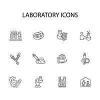 Laboratory icon set..Editable stroke.linear style sign for use web design,logo.Symbol illustration. vector