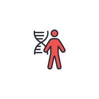 genetic icon. .Editable stroke.linear style sign for use web design,logo.Symbol illustration. vector