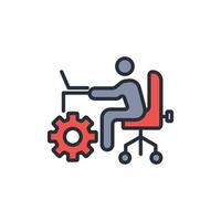 it manager icon. .Editable stroke.linear style sign for use web design,logo.Symbol illustration. vector