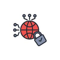 cyber security icon. .Editable stroke.linear style sign for use web design,logo.Symbol illustration. vector