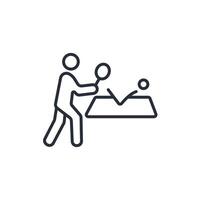 table tennis icon. .Editable stroke.linear style sign for use web design,logo.Symbol illustration. vector